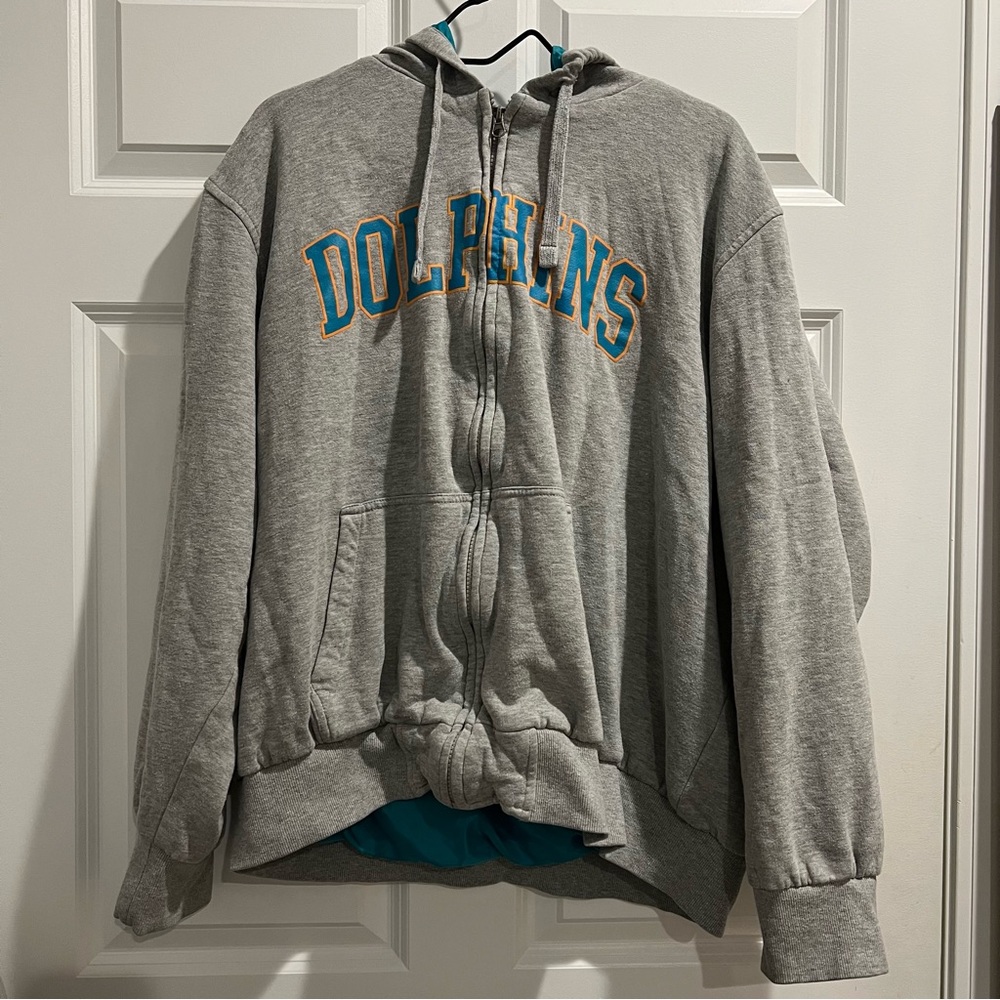 Miami Dolphins Men’s G-III Full-Zip Hooded Fleece Jacket Insulated Lined 3XL